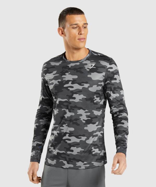 Panske Mikiny Gymshark Arrival Long Sleeve Siva | KY0714653